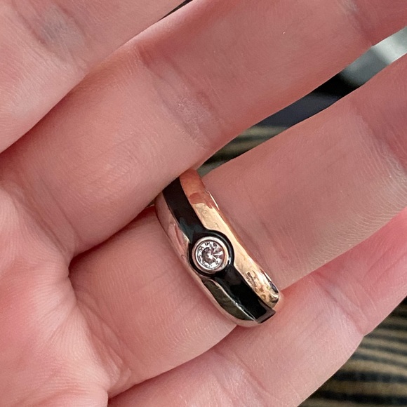 New Special Silver Rose Gold Round CZ Beauty Ring - Picture 8 of 9